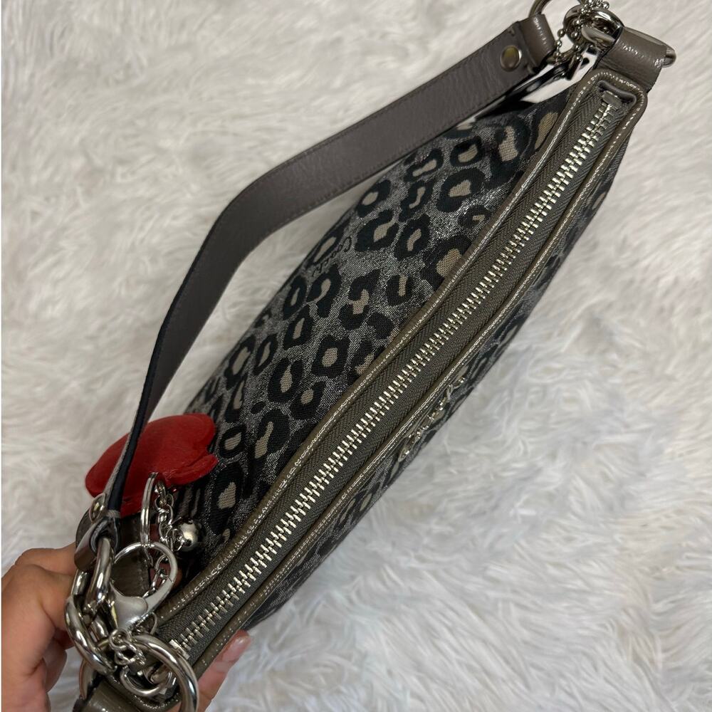 y2k COACH Leopard Silver Metallic Mini Purse shoulder bag - Picture 6 of 10
